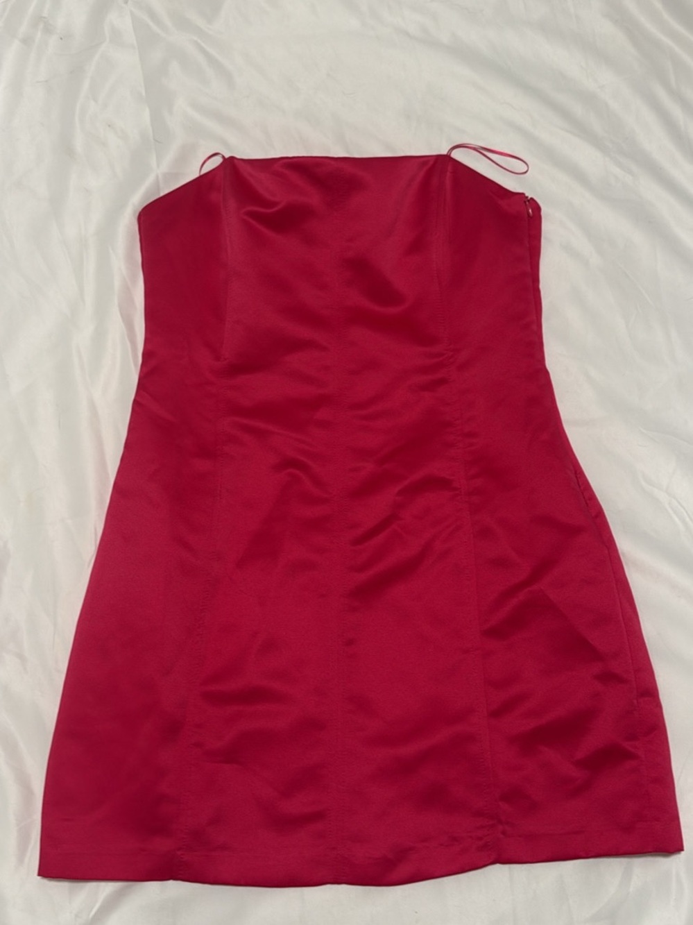Pink Strapless Mini Dress - Classic Women's Party Dress
